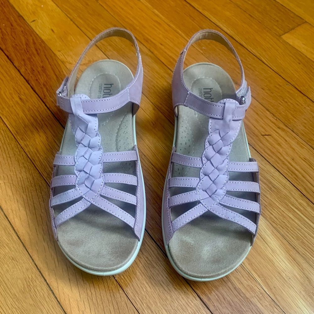 Hotter Jenna Women’s Mauve Leather Gladiator Sandals - Size 10